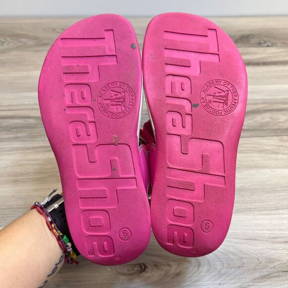 Therashoe Sandals Flip Flop Thong Therapy Molded Insole Pink Leather Size 6 - Picture 7 of 9